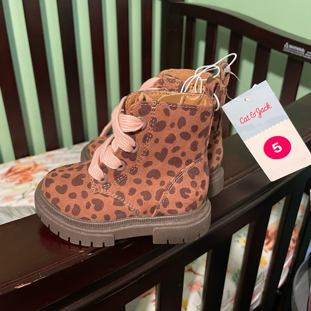 Cat & Jack Cheetah Boots Size 5